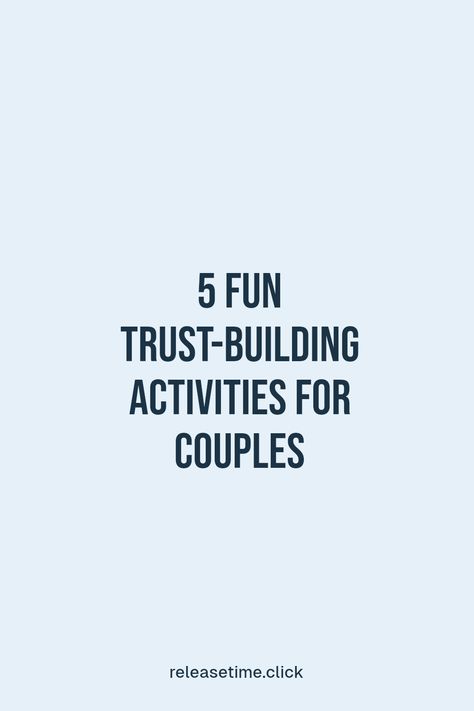 Are you and your partner looking to strengthen your relationship? Discover these 5 easy and fun trust-building exercises you can try together. From open conversations to playful activities, these approaches are designed to enhance your emotional connection and rebuild trust. You'll find bonding games and interactive exercises that keep the magic alive! Perfect for weekend plans or date night ideas, these engaging activities promise a happier and healthier partnership Trust Exercises For Couples, How To Build Trust In A Relationship, Bonding Games, Trust Building Activities, Trust Exercises, Activities For Couples, Trust Building, Relationship Coaching, Rebuilding Trust