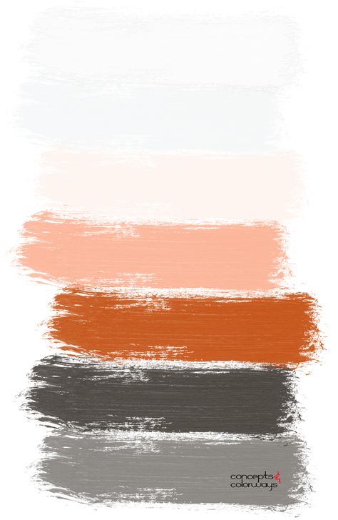 OPPOSITES ATTRACT - Concepts and Colorways White And Orange Color Palette, Peach And Grey Bathroom, Burnt Orange Living Room, Beige Living Room Decor, Coral Colour Palette, Peach Bathroom, Coral Bedroom, Peach Kitchen, Peach Paint