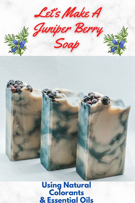 Making a festive wintery cold process soap using natural colorants and essential oils. Full recipe included. #coldprocesssoap #soap #soapmaking #soapmakingforbeginners #theoilylife #essentialoilblends Juniper Berry Soap Recipe, Elderberry Soap Recipe, Winter Cold Process Soap Recipes, Christmas Cold Process Soap, Cold Press Soap Recipes, Homemade Cold Process Soap, Natural Colorants, Cold Process Soap Recipes, Soap Recipe