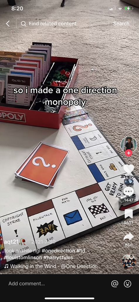 Harry Styles Monopoly, One Direction Monopoly, One Direction Gift Ideas, One Direction Diy, One Direction Crafts, One Direction Gifts, One Direction Fandom, Harry Styles Smile, Direction Quotes