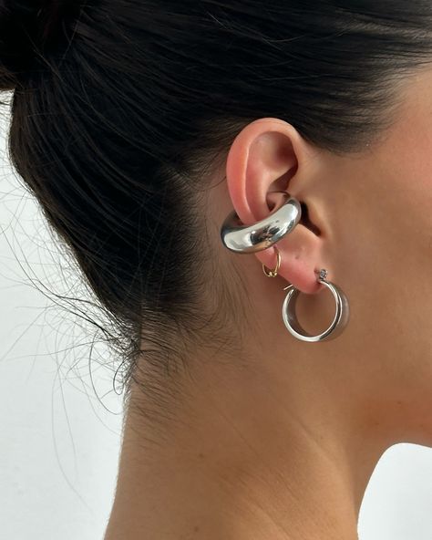 Dream combo in silver ☁️🩶 Hailey + Amalfi in this stack Earring Stacks, Ear Cuff Earings, Rose Jewelry, Making Things, Big Earrings, Silver Earring, Amalfi, Dream Closet, Ear Cuff