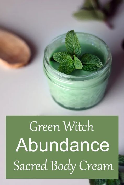 Green Witch Abundance Sacred Spell Cream - Moody Moons Witch Hobbies, Thursday Magick, Witchy Store, Body Cream Recipe, Wicca Herbs, Abundance Spell, Homemade Lotions, Folk Medicine, Witchy Tips