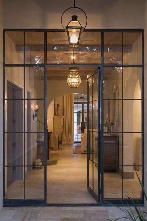 Doors Ideas, Hallway Designs, Steel Windows, Glass Doors Interior, Bathroom Remodel With Tub, House Doors, French Doors Interior, Bathroom Remodeling, Windows Doors