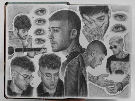 Zayn Painting, Zayn Malik Drawing, Pencil Drawing Pictures, 2000s Scene, Zayn Malik Photos, Architecture Drawing Sketchbooks, Gcse Art, Black Lines, Guy Drawing