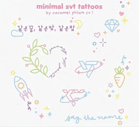 Tattoo Ideas Seventeen Kpop, Carat Tattoo Seventeen, Seventeen Symbol, Seventeen Inspired Tattoos, Seventeen Tattoo Ideas, Kpop Tattoos, Tattoo Reference, Diamond Tattoos, Forearm Tattoo Women