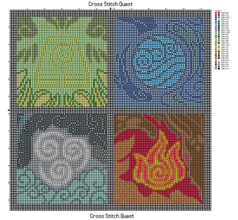 Cross Stitch Map, Elemental Symbols, Geek Cross Stitch, Pokemon Cross Stitch, Free Avatars, The Four Elements, Color Graphing, Element Symbols, Four Elements