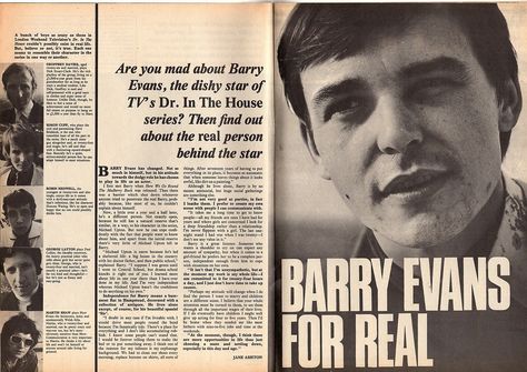 Magazine article about actor Barry Evans who was famous for his role as Dr Michael Upton Barry Evans, Doctors Series, Magazine Article, Random Ideas, Magazine Articles, British Actors, Book Quotes, Actors, Magazine