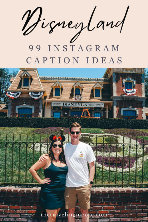 99 Instagram Caption Ideas for Disneyland Photos and Reels Disneyland Post Captions, Disney Couple Captions, Disney Captions Instagram Couples, Disney Post Captions, Disney Poses Ideas Couples, Disneyland Quotes For Instagram, Disney Ig Captions, Today's Qoutes, Disney Insta Captions