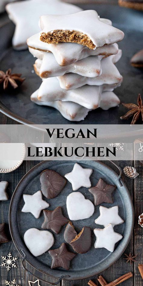 Vegan Lebkuchen Recipe, Vegan Ginger Bread Cookie, Vegan Christmas Sugar Cookies, Gingerbread Cookies Vegan, Vegan Christmas Cookie Recipes, Vegan Christmas Bread, Christmas Vegan Cookies, Christmas Baking Vegan, Vegan Xmas Cookies