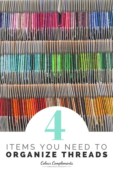 DIY Tips & Tricks to organize your threads in your craft room for optimal storage and organization! . #colourcomplements #handdyedthreads #embroiderythreads #threads #craftroom #storage #diy #diystorage #organization #organizeyourspace #organizecraftroom Embroidery Thread Storage Ideas, Needlepoint Organization, Embroidery Organization Storage Ideas, Embroidery Storage Ideas, Needlepoint Storage, Embroidery Thread Organization, Thread Storage Ideas, Embroidery Thread Storage, Sewing Supplies Organization