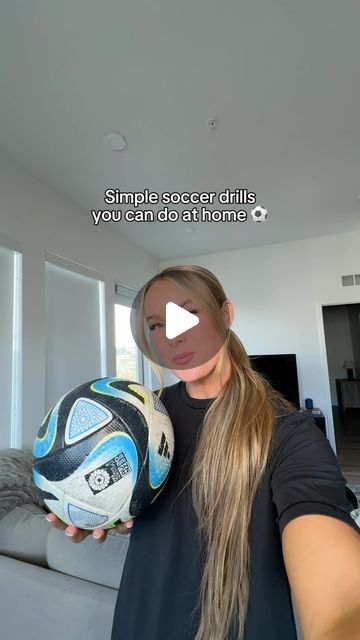 Brittany Wilson Isenhour on Instagram: "Simple soccer drills you can do in your living room ⚽️ #soccer #soccerdrills" Soccer Ball Tricks, Soccer Drills For Forwards, Soccer Aesthetic, How To Juggle, Soccer Drills, Drills, Soccer Ball, You Can Do, Soccer