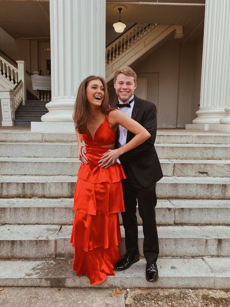 Prom Vsco, Red Evening Gown, Prom Dress Red, Tiered Prom Dress, Formal Garden, Short Homecoming Dress, Handmade Dresses, Red Prom Dress, Custom Dresses