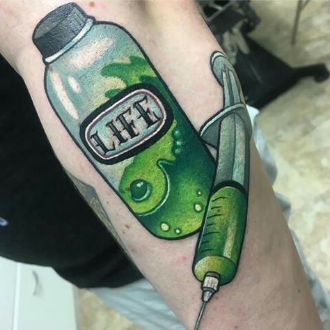 Reanimator Tattoo, West Tattoo, Grave Robber, Herbert West, Tattoos Inspo, Re Animator, Movie Tattoo, Movie Tattoos, Greek Mythology Tattoos