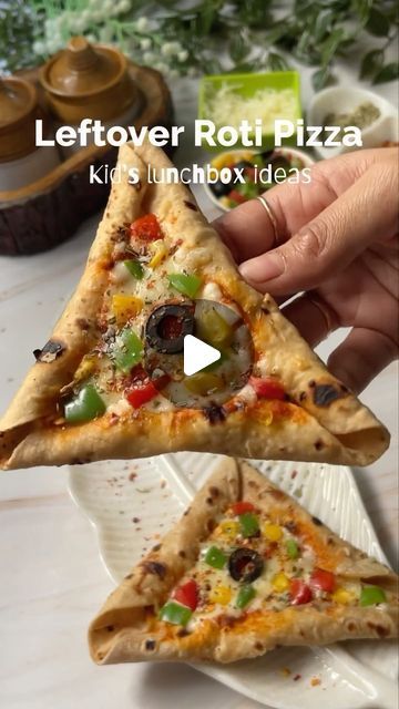 Leftover Roti Recipes, Roti Pizza, Leftover Roti, Lunchbox Kids, Roti Recipe, Kitchen Guide, Lunchbox Ideas, Chilli Flakes, Kids Lunchbox