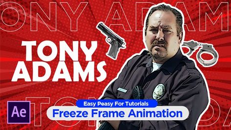 Freeze Frame Animation in After Effects - After Effects Tutorial For Beginners #aftereffects Tony Adams, Frame Animation, Freeze Frame, Frame By Frame Animation, After Effect Tutorial, Animation Tutorial, Easy Peasy, After Effects, Frozen