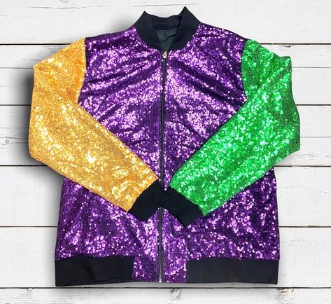 The perfect jacket for all your Mardi Gras festivities. Mardi Gras Jacket, Girls Christmas Shirts, Christmas Outfit Casual, Sequin Coats, Wholesale Boutique Clothing, Christmas Pajamas Kids, Mardi Gras Costumes, Mardi Gras Shirt, Perfect Jacket