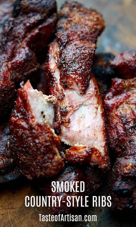 Smoked Country Style Ribs, Country Pork Ribs, Smoked Pork Recipes, Brisket Burnt Ends, Traeger Cooking, Country Ribs, Vaporub Uses, Smoked Pork Ribs, Country Style Pork Ribs