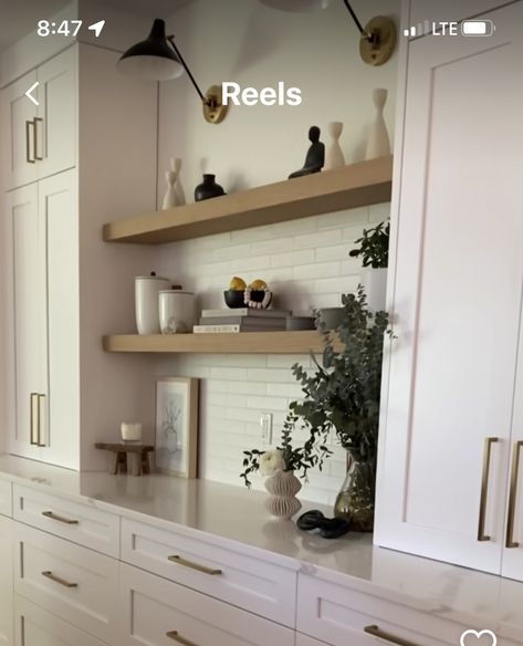 Butler Pantry Floating Shelves, Butlers Pantry Floating Shelves, Floating Shelves Pantry, Tuxedo Kitchen, Kitchen Butlers Pantry, Kitchen 2023, Kitchen Floating Shelves, Butlers Pantry, Butler Pantry