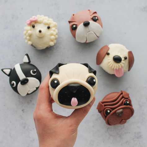 STEP Homemade Dog Cupcakes, Pug Cupcakes, Cupcakes For Dogs Recipe, Dog Birthday Cupcakes, Pug Cake, Pet Bakery, Dog Cupcake, Doggy Treats, Dog Cupcakes