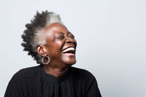 Laughing smile white background happiness. AI generated Image by rawpixel. | free image by rawpixel.com / Nunny Woman Laughing, Angry Black Woman, Old Woman Laughing, Smile Portrait Photography Happiness, Old Woman Black And White, Black Woman Smiling Photography, Women Laughing, African Girl, Jesus Pictures