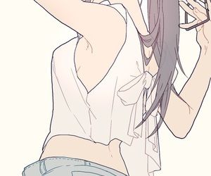 anime, anime girl, and manga image Tying Hair, Poses References, I Love Anime, Pics Art, Anime Artwork, An Anime, Anime Comics, Manga Girl, 그림 그리기