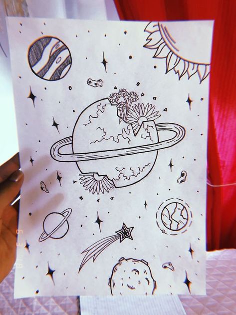 Dibujos Arte Doodle, Desen Realist, Space Drawings, Seni 3d, Piece Of Paper, Sketch Inspiration, Pencil Art Drawings, Cool Art Drawings, Doodle Drawings