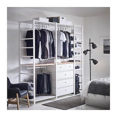 IKEA ELVARLI 3 sections Elvarli Ikea, Ikea Elvarli, Ikea Dressing, Ideas Armario, Armoire Dressing, Organizar Closet, Organized Closet, Ikea Wardrobe, Ikea Closet