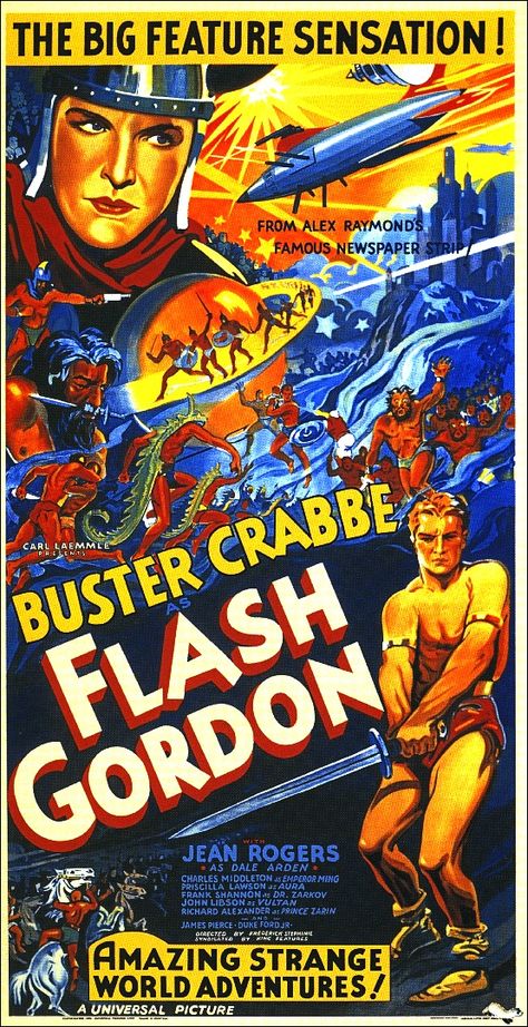 Flash Gordon (1936) Buster Crabbe, Classic Sci Fi Movies, Science Fiction Movie Posters, Theatre Posters, Classic Films Posters, Arte Nerd, Old Movie Posters, Buck Rogers, Flash Gordon