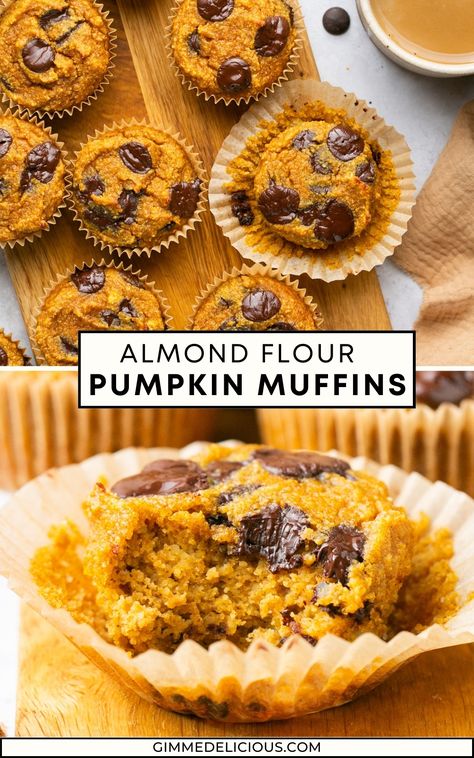 If you’re a fan of pumpkin-flavored treats, you will enjoy these Almond Flour Pumpkin Muffins. They're moist and packed with pumpkin spice and maple flavor. They make the perfect healthy treat or breakfast! Pumpkin Recipes With Almond Flour, Whole30 Pumpkin Muffins, Pumpkin Protein Muffins Almond Flour, Low Carb High Protein Pumpkin Muffins, No Flour Pumpkin Muffins, Pumpkin Cookies With Almond Flour, Pumpkin Oat Flour Muffins, Almond Flour Applesauce Muffins, Healthy Pumpkin Muffins Almond Flour