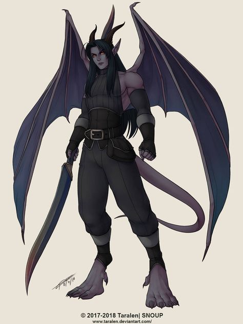 Winged drow. Feral Tiefling Male, Botox Eyebrow Lift, Severus And Lily, Demon Character Design, Winged Demon, Black Hair And Red Eyes, Gargoyles Characters, Dragon People, Demon Character