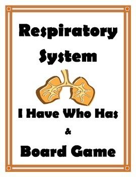 Respiratory System. Respiratory System Games.These games are included in my complete unit on the Respiratory System available in my store.Provide a spark to your unit on the respiratory system for human body systems. Here is a I Have Who Has game for review and a Board Game to help your students memorize structures. Respiratory Care Week Games, Teach Ag, Human Respiratory System, Area Perimeter, Human Biology, Middle School Science Classroom, The Respiratory System, Study Cards, Respiratory Care