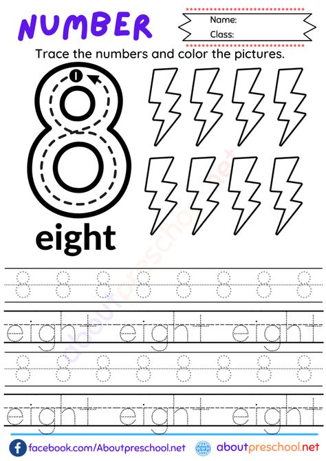 Number 8 Worksheet for Preschool Number 8 Preschool Activities, Number 8 Crafts For Preschoolers, Number 7 Tracing Worksheets For Preschool, Number 8 Worksheets For Preschool, Number Eight Worksheet, Number 7 Worksheet, Number 8 Tracing Worksheet, Number Seven Worksheet, Number 8 Worksheet