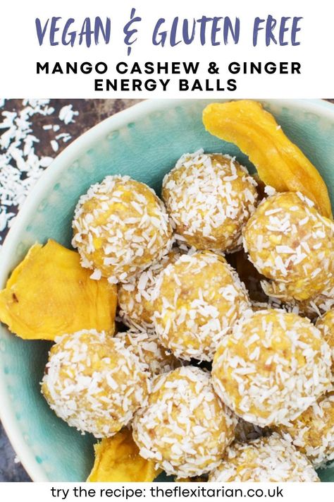 Fruity with a slight kick of fresh ginger, these Mango Cashew & Ginger Energy Balls are perfect healthy snack when you are in need of a boost. Energy Ball Packaging, Ball Packaging, K Food, Dinner Options, Energy Balls, Easy Healthy Breakfast, Fresh Ginger, Cashew, Vegan Gluten Free