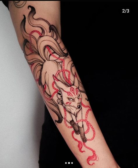 9 Tail Fox Tattoo, 9 Tails Fox Tattoo, Small Fox Tattoo, Red Fox Tattoos, Fox Tattoo Design, Magic Runes, Dragon Sleeve Tattoos, Planet Tattoos, Epic Tattoo