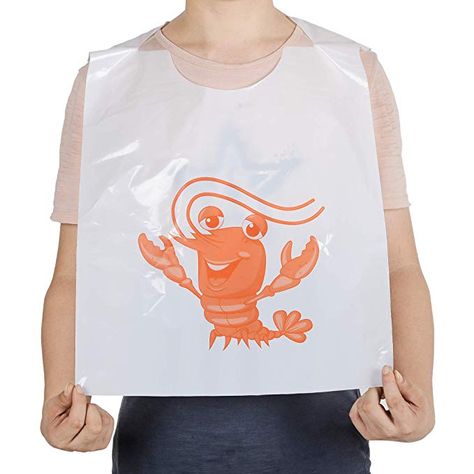 Amazon.com: 30 Pack 23 Inch Lobster Bibs Disposable Plastic Funny Crawfish Bibs, Adult Size: Kitchen & Dining Lobster Bib, Crawfish Boil Party, Crab And Lobster, Crawfish Boil, Bibs, Baseball Tee, Crab, Size Clothing, Seafood