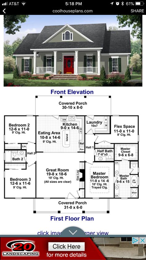 Garage eliminated, allowing for different layout on right hand side One Storey Farmhouse, House Plans With Garage In Front Layout, Floor Plans No Garage, Medium Size House Plans, Simple House Layouts 2 Story, Small House Floor Plans 3 Bedroom Layout, Sims 4 House Layout With Measurements, Simple Floor Plans With Dimensions, Starter Home Floor Plans