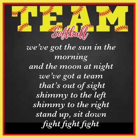 Baseball Cheers And Chants, Softball Chants For Batters, Softball Cheers And Chants, Sports Chants, Softball Cheers Lyrics, Team Chants, Softball Dugout, Softball Chants, Get In Loser We’re Going To Softball Practice