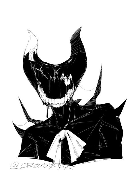 Ink Bendy Fanart, Ink Demon Batdr, Ink Demon Fanart, Beast Bendy, Ink Bendy, Ink Demon, Funny Star Wars Memes, Dark Creatures, Indie Horror