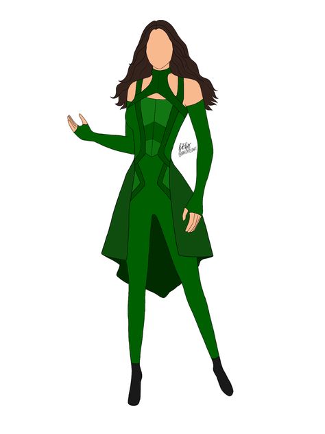 Green Hero Suit Female, Green Hero Suit, Female Superhero Suit Design, Female Superhero Suit, Kwami Ideas, Marvel Suits, Superhero Suit Design, Mcu Shifting, Superhero Outfits