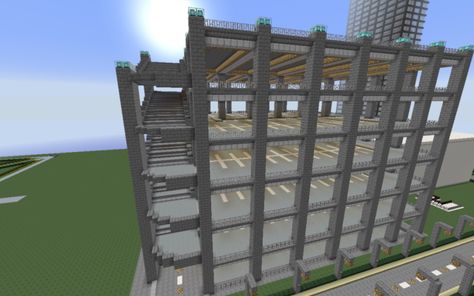 Parking Minecraft Car Park, Minecraft Parking Garage, Minecraft Park, Minecraft Homes, Minecraft Circles, Building Minecraft, Minecraft Modern City, Modern Minecraft Houses, Minecraft City Buildings