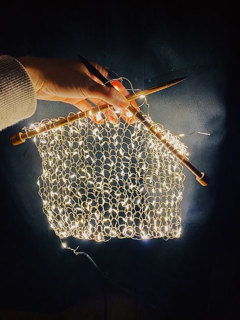 Knitting With Lights … Who Needs Yarn? | KnitHacker Picture Hook, White Led Lights, Light Project, Knitting Inspiration, Knitting Needles, Fairy Lights, Knitting Projects, Craft Room, Fiber Art