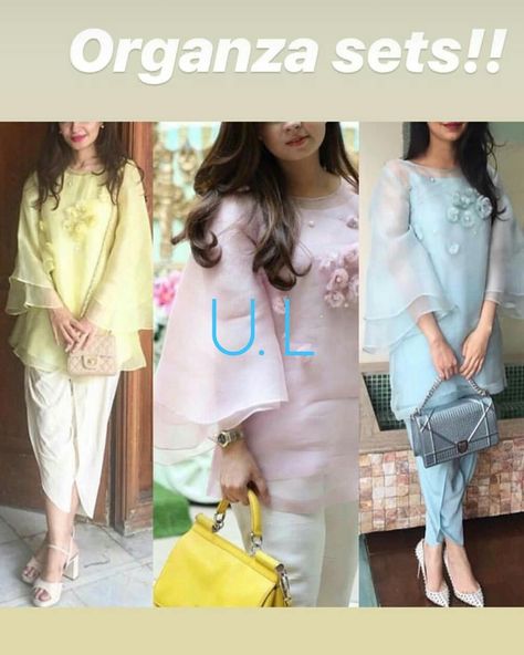 Combo Rs 1450/- free ship❤❤ Only top Rs 1199/- free ship❤❤ Organza tunic with tulip pant  Tunic length 35" Fabric organza Inner silk… Organza Tunic, Tulip Pants, Indo Western Dress, Stylish Dress Designs, Western Dresses, Tunic Length, Salwar Kameez, Stylish Dresses, Tunic Top