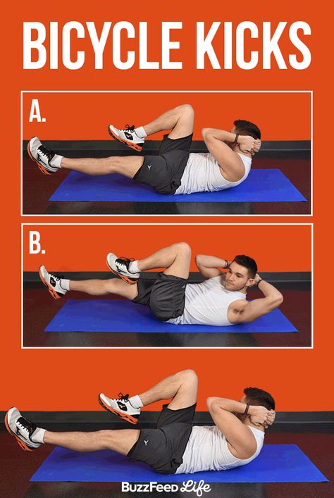 Bicycle Kicks | The Only 12 Abs Exercises You Need To Know How To Do Bicycle Kicks, Bicycle Kicks Exercise, Marines Workout, Bicycle Kicks, Ab Workout Plan, Stronger Core, Military Workout, Neck Muscles, Bicycle Kick