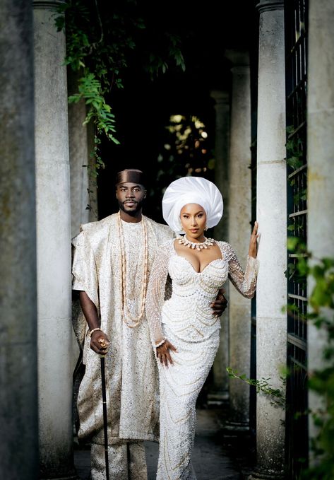 Nigerian Engagement, Toni Tone, Engagement Photo Shoot Poses, Wedding Preparation Photos, Nigerian Traditional Dresses, Yoruba Bride, Nigerian Traditional Wedding, Nigerian Outfits, Igbo Wedding