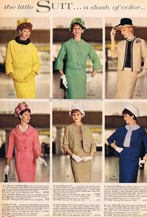 ladies' suit ensembles 1962 60s Suit Women, 1960s Working Women, 1964 Womens Fashion, 1960s Suit Women, 1960s Suit, 1960s Coats For Women, 50s Outfit, Kylie Hair, 1960s Fashion Women