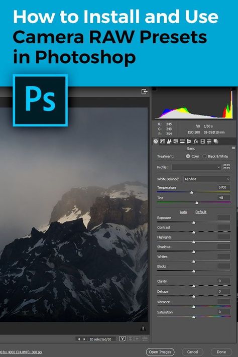 Do you want to install and use Adobe Camera Raw presets on your Windows or Mac computer? With the new .XMP format, Adobe now allows you to use presets directly in ACR (version 10.3 or newer) Photoshop Keyboard, Editing Resources, Nature Photography Tips, Landscape Photography Tips, Photography Tools, Mac Computer, Photo Editing Lightroom, Camera Raw, Adobe Lightroom Presets