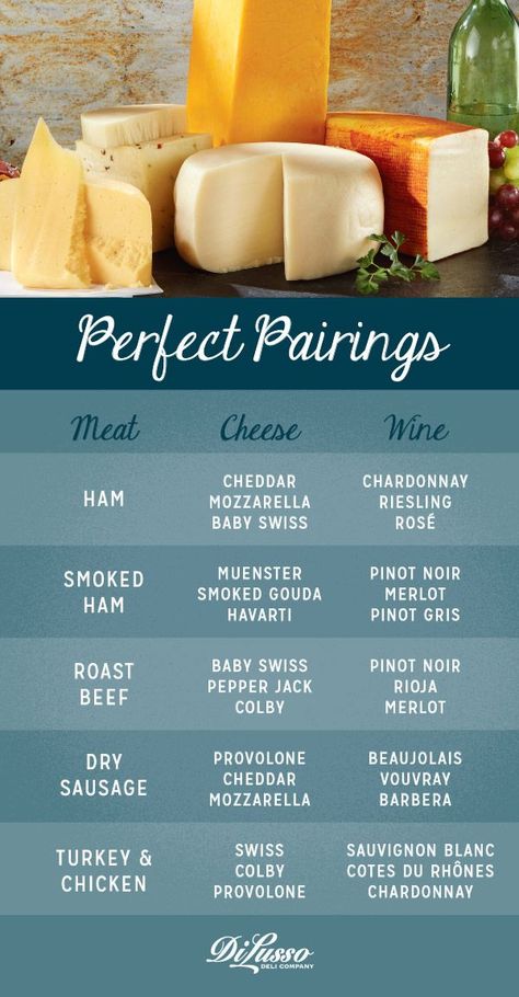 Food and wine are meant to go hand in hand. We’ve put together some perfect pairings. Happy Hour At Home, Wine Cheese Pairing, Cheese And Wine, Wine And Cheese Party, Cheese Pairings, Charcuterie Inspiration, Wine Tasting Party, Cheese Party, Charcuterie And Cheese Board