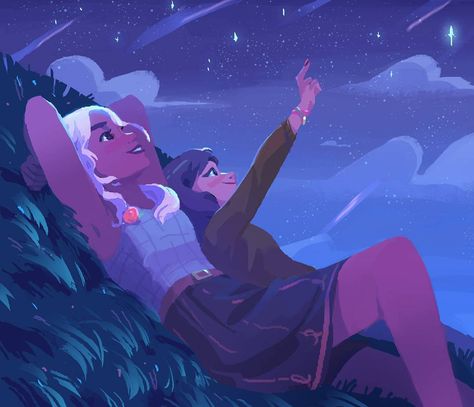 Gefällt 2,568 Mal, 17 Kommentare - Kelsey Eng (@kelseyeng32) auf Instagram: „stargazing with the bestie ☄ started this a couple of months ago but finally finished it up ^^…“ Queer Art, Visual Development, Fantasy Illustration, Drawing Poses, Drawing Reference Poses, Art Reference Poses, Painting Tutorial, Pretty Art, Cute Icons