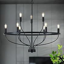 Modern Black Chandelier, Industrial Ceiling Fan Light, Modern Black Chandeliers, Modern Gold Chandelier, Retro Dining Rooms, Kitchen Island Living Room, Island Living Room, Rustic Ceiling Fan, Cheap Chandelier