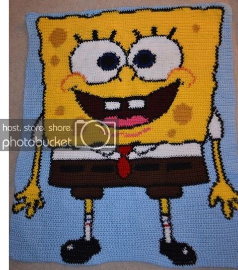 SpongeBob Crochet Afghan – Free Pattern | Designs By JMo Graphgans Crochet, Spongebob Crochet, Crochet Spongebob, Crochet Graphgan, Handmade Blankets, Afghan Stitch, Baby Boy Crochet Blanket, Scrap Yarn Crochet, Crochet Graphs